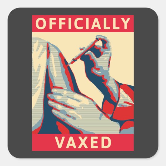 Officieel gevaxeerd vierkante sticker (Voorkant)