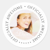 Officieel Geweldige eenvoudige verjaardagsfoto Ronde Sticker (Voorkant)