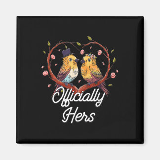 Officieel haar huwelijk man en vrouw bruid en magneet