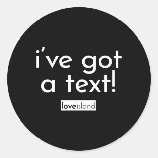Officieel heb ik een sms Love Island Ronde Sticker