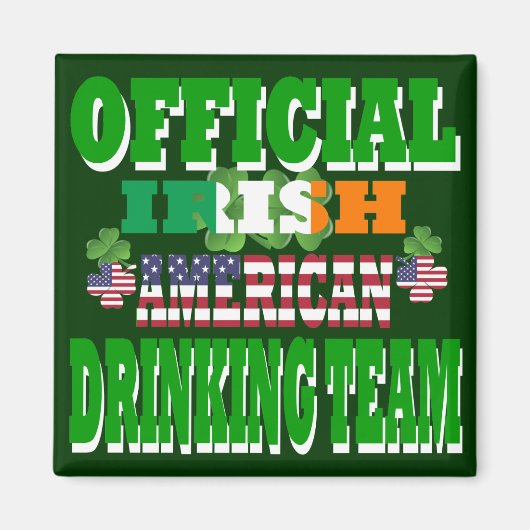 Officieel Iers-Amerikaans drink team Magneet (Voorkant)