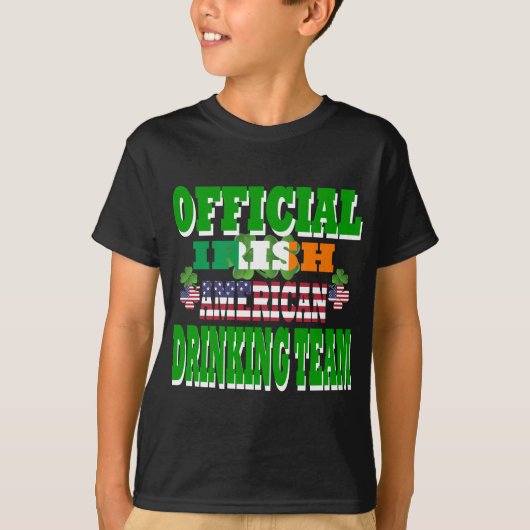Officieel Iers-Amerikaans drink team T-shirt (Voorkant)