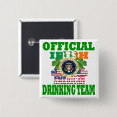 Officieel Iers-Amerikaans drink team Vierkante Button 5,1 Cm (Voorkant /achterkant)