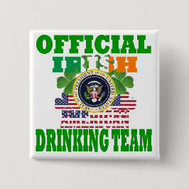 Officieel Iers-Amerikaans drink team Vierkante Button 5,1 Cm