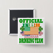Officieel Iers-Amerikaans drink team Vierkante Button 5,1 Cm (Voorkant /achterkant)