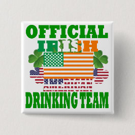 Officieel Iers-Amerikaans drink team Vierkante Button 5,1 Cm