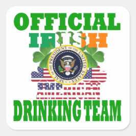 Officieel Iers-Amerikaans drink team Vierkante Sticker