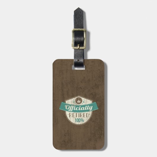 Officieel in ruste, 100 %  pensionering bagagelabel (Voorkant verticaal)