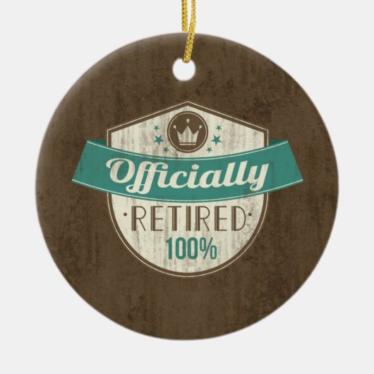 Officieel in ruste, 100 % pensionering keramisch ornament (Voorkant)