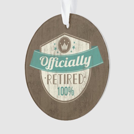 Officieel in ruste, 100 % pensionering ornament (voorkant)