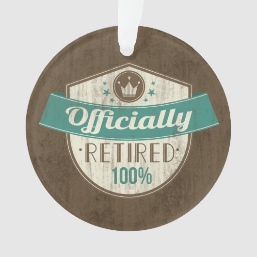 Officieel in ruste, 100 %  pensionering ornament (voorkant)