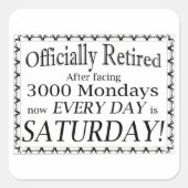 Officieel in ruste vierkante sticker (Voorkant)