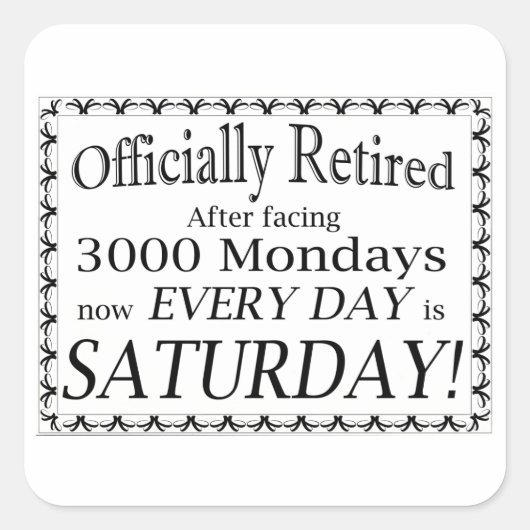 Officieel in ruste vierkante sticker (Voorkant)