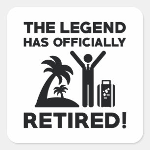 Officieel in ruste vierkante sticker