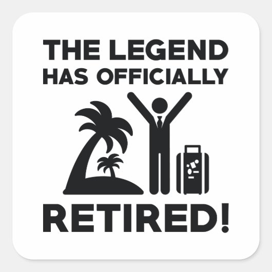 Officieel in ruste vierkante sticker (Voorkant)