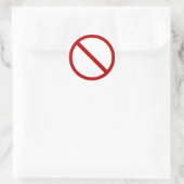 Officieel internationaal neen symbool ISO 3864-1 Ronde Sticker (Tas)