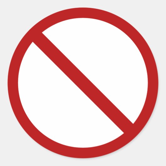 Officieel internationaal neen symbool ISO 3864-1 Ronde Sticker (Voorkant)