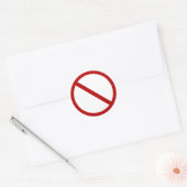 Officieel internationaal neen symbool ISO 3864-1 Ronde Sticker (Envelop)