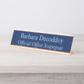 Officieel Kantoer Zondebok Donkerblauw Bureau Naambordje (Voorkant)