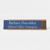 Officieel Kantoer Zondebok Donkerblauw Bureau Naambordje (Voorkant)
