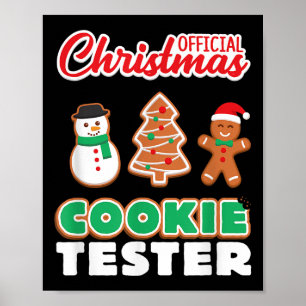 Officieel Kerst Koekje Tester T-shirt Kerst Cute Poster