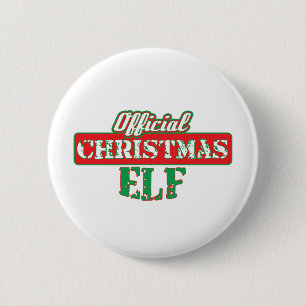 Officieel Kerstelfje van Kerstman Funny Ronde Button 5,7 Cm