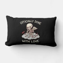 Officieel klaar met liefdes skelet Cupido ontwerp Kussen