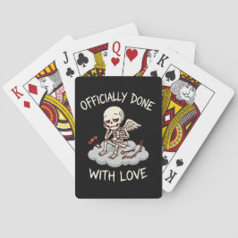 Officieel klaar met liefdes skelet Cupido ontwerp Pokerkaarten
