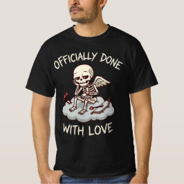 Officieel klaar met liefdes skelet Cupido ontwerp T-shirt