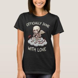 Officieel klaar met liefdes skelet Cupido ontwerp T-shirt