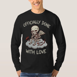 Officieel klaar met liefdes skelet Cupido ontwerp T-shirt