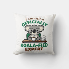 Officieel Koala-achtige Expert Grappige Koffie Pun Kussen