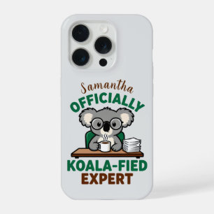Officieel Koala-geschoolde Expert Grappige Koffie iPhone 15 Pro Case
