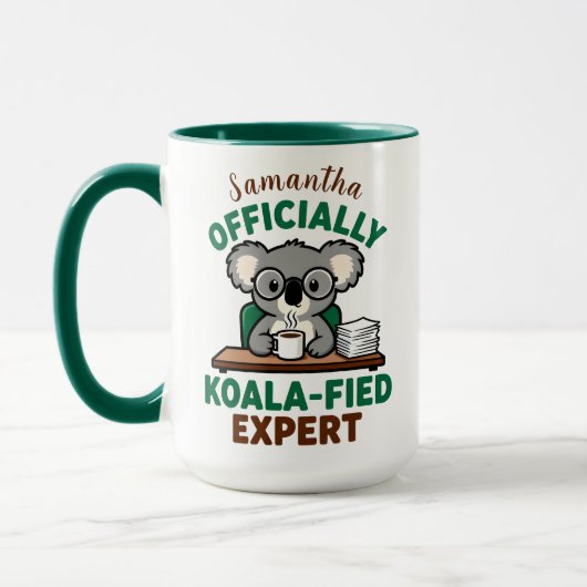 Officieel Koala-geschoolde Expert Grappige Koffie Mok (Links)