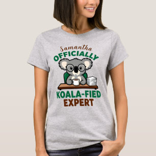 Officieel Koala-geschoolde Expert Grappige Koffie T-shirt