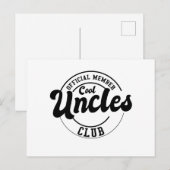 Officieel lid Cool Uncles Club Fathers Day Briefkaart (Voorkant / Achterkant)