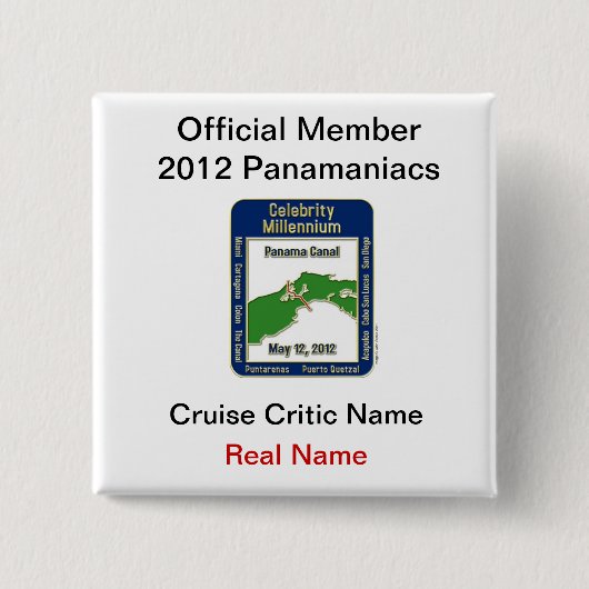 Officieel lid Panamaniacs Vierkante Button 5,1 Cm (Voorkant)
