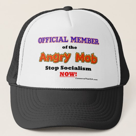 "Officieel lid van de Angry Mob" Trucker Pet (Voorkant)