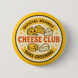 Officieel lid van de Kaas Club naam cadeau Ronde Button 5,7 Cm