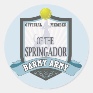 Officieel lid van de Springador Barmy Army stick Ronde Sticker