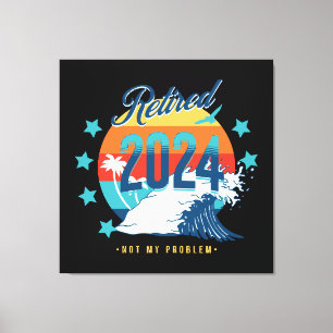 Officieel met pensioen 2024 canvas afdruk