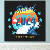 Officieel met pensioen 2024 canvas afdruk (Insitu (Houten vloer))