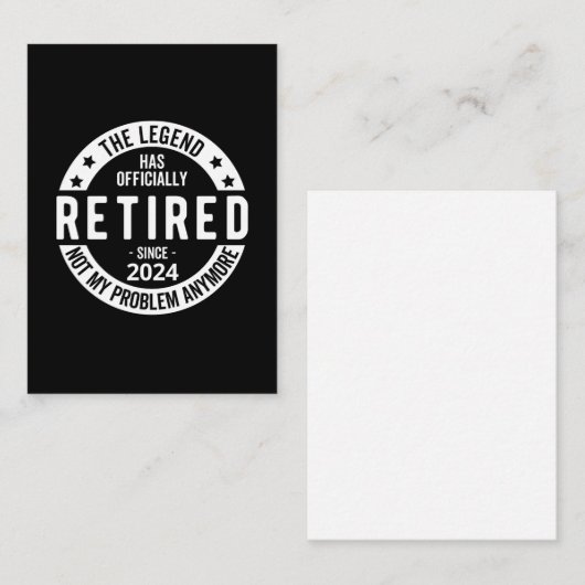 officieel met pensioen 2024 informatiekaartje (Voorkant / Achterkant)