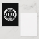 officieel met pensioen 2024 notitiekaartje (Voorkant / Achterkant)