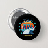 Officieel met pensioen 2024 ronde button 5,7 cm (Voorkant /achterkant)