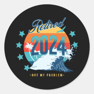 Officieel met pensioen 2024 ronde sticker