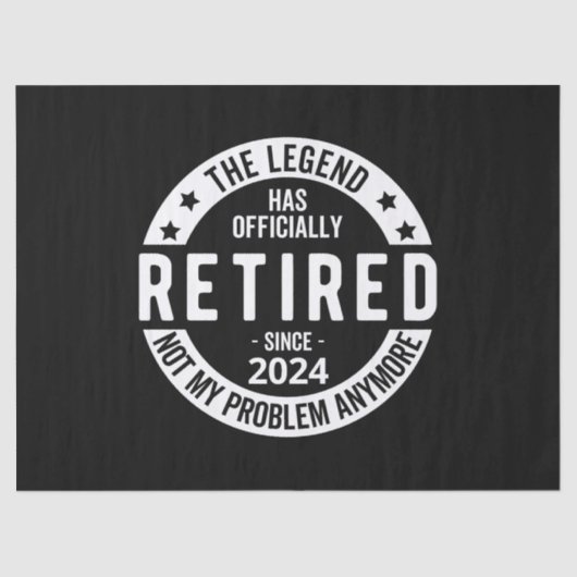 officieel met pensioen 2024 tissuepapier (Voorkant)