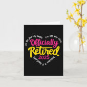 Officieel met pensioen 2025 Hart Mannen Vrouwen Kaart (Gele Bloem)