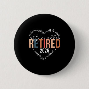 Officieel Met Pensioen 2025 Hart Shirt Voor Vrouwe Ronde Button 5,7 Cm