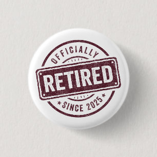 Officieel met pensioen 2025 Pensioen Mannen Vrouwe Ronde Button 3,2 Cm